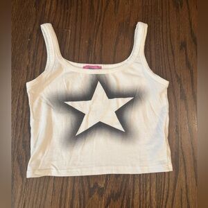 Edikted super cute white and black star tank top, size S worn once
